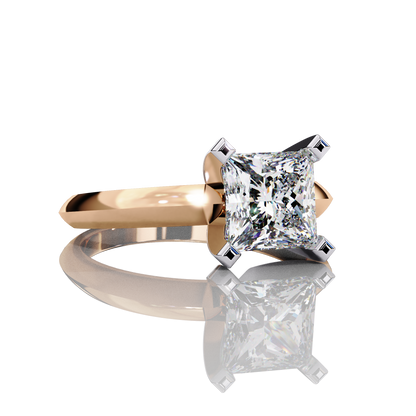 1.72 Carat Princess Cut LAB Diamond Solitaire Engagement Ring ROSE GOLD