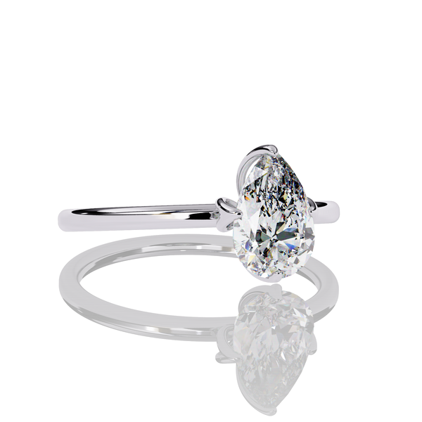 0.74 Carat Pear Cut Lab Diamond Solitaire Engagement Ring White Gold