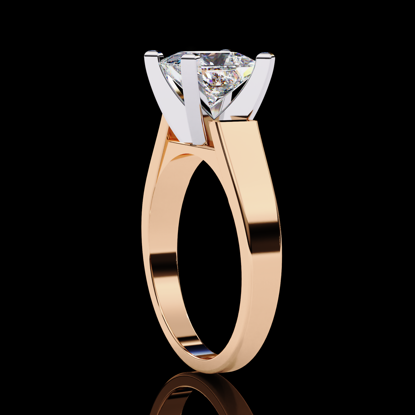 1.72ct Princess Cut Lab Grown Diamond Solitaire Ring - Rose Gold
