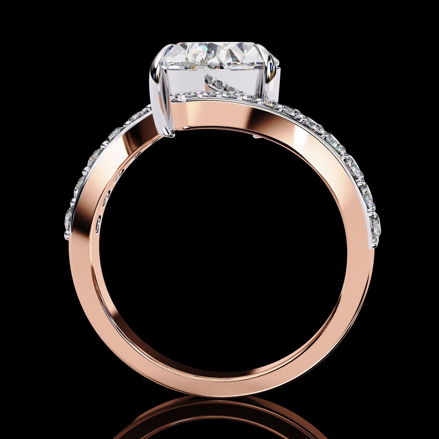 Ocean Pear Cut Engagement Ring Rose Gold