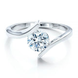 Eternal Radiance Round Cut LAB Diamond Solitaire Engagement Ring White Gold