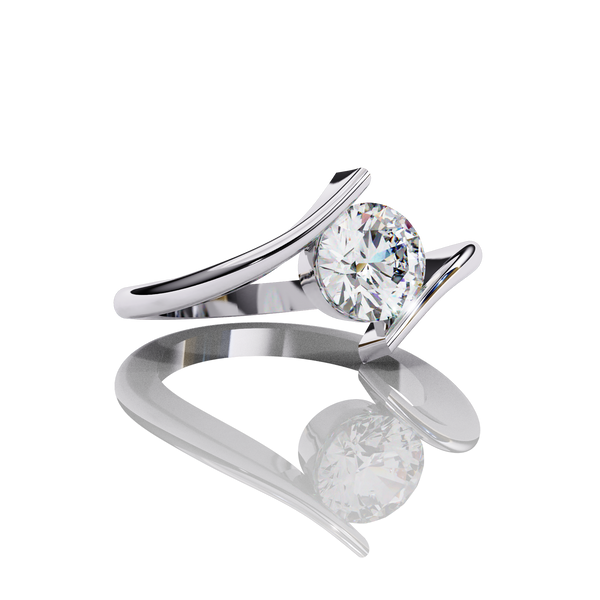 Eternal Radiance Round Cut LAB Diamond Solitaire Engagement Ring White Gold