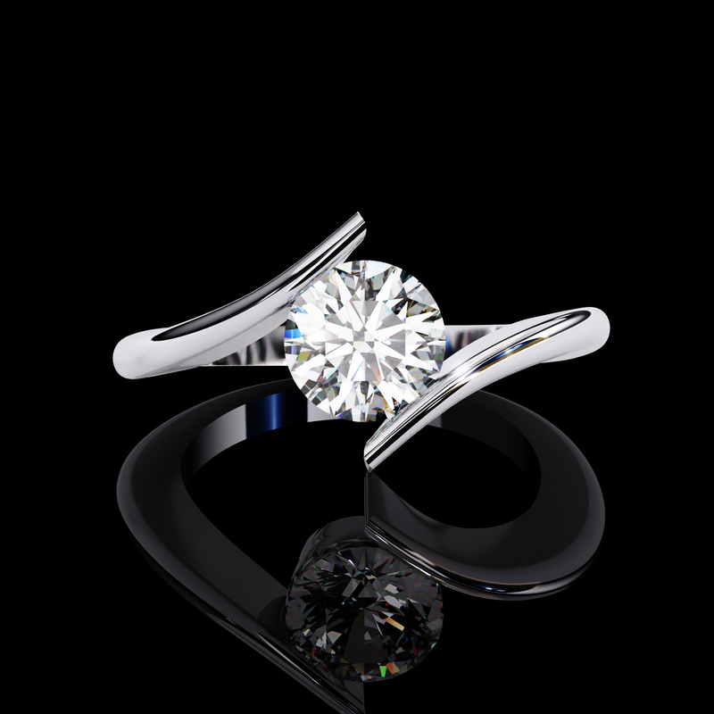 Eternal Radiance Round Cut LAB Diamond Solitaire Engagement Ring White Gold