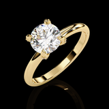 Eeverglowing Bloom Round Cut LAB Diamond Solitaire Engagement Ring GOLD