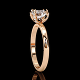 Eeverglowing Bloom Round Cut LAB Diamond Solitaire Engagement Ring ROSE GOLD