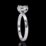 Eeverglowing Bloom Round Cut LAB Diamond Solitaire Engagement Ring