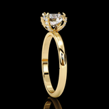 Eeverglowing Bloom Round Cut LAB Diamond Solitaire Engagement Ring GOLD