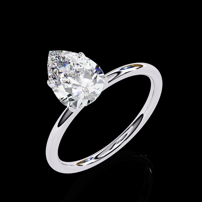 1.20 Carat Pear Cut LAB Diamond Solitaire Engagement Ring White Gold