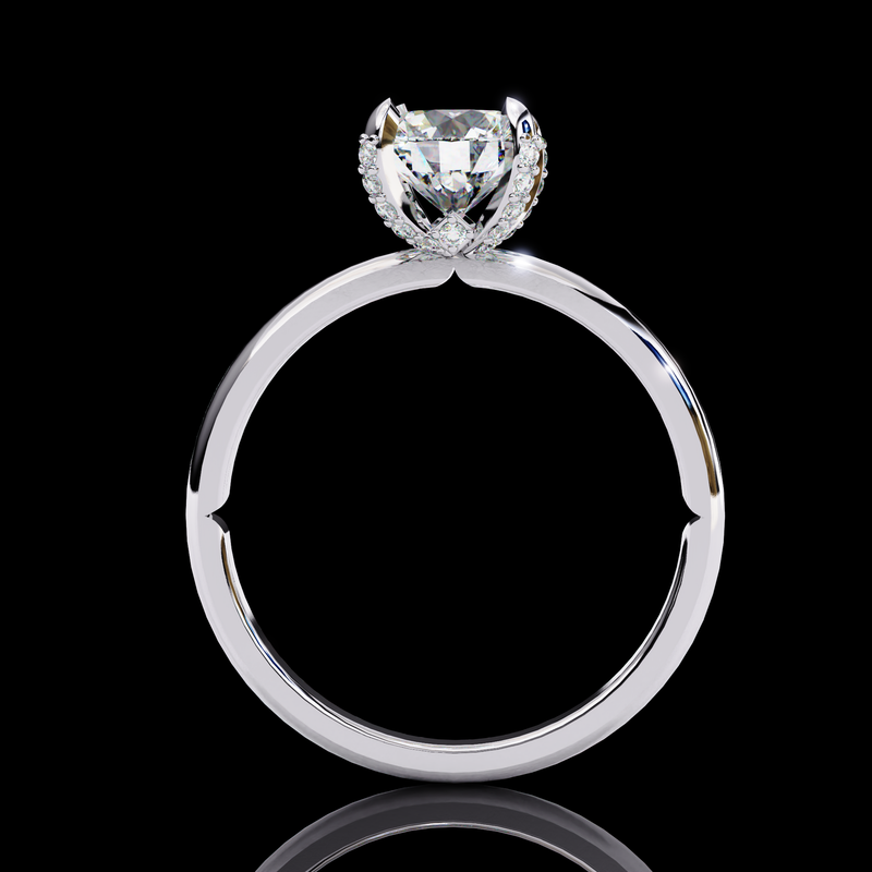 Eeverglowing Bloom Round Cut LAB Diamond Solitaire Engagement Ring