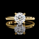 Eeverglowing Bloom Round Cut LAB Diamond Solitaire Engagement Ring GOLD