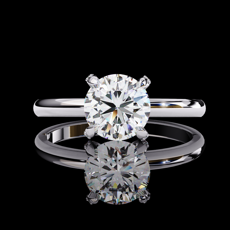 Eeverglowing Bloom Round Cut LAB Diamond Solitaire Engagement Ring