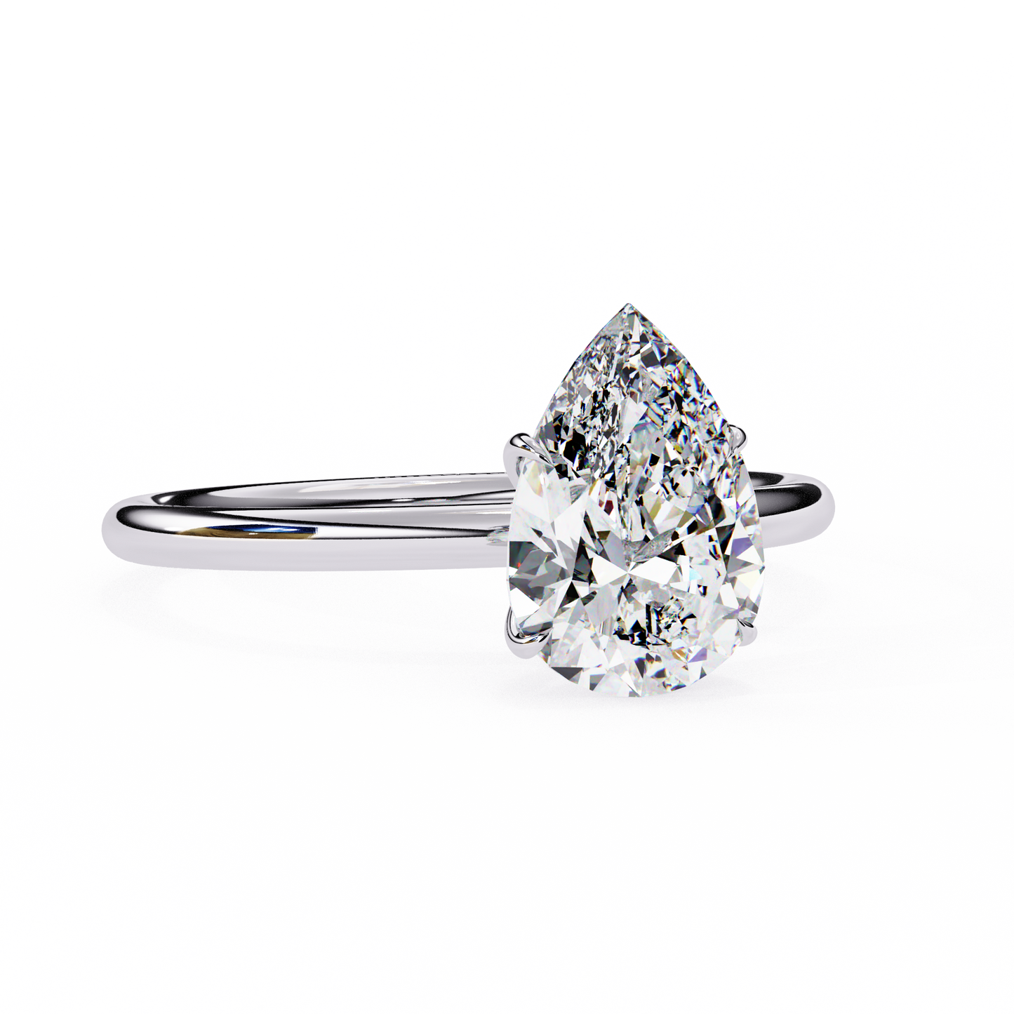 1.20 Carat Pear Cut LAB Diamond Solitaire Engagement Ring White Gold