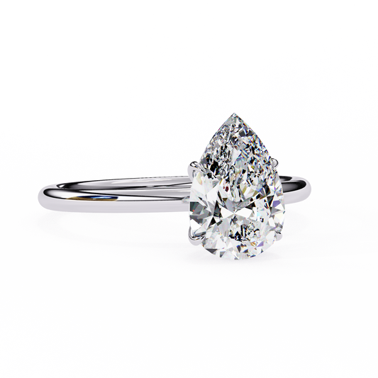 1.20 Carat Pear Cut LAB Diamond Solitaire Engagement Ring White Gold