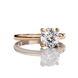 Eeverglowing Bloom Round Cut LAB Diamond Solitaire Engagement Ring ROSE GOLD