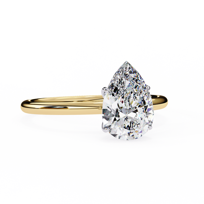 1.20 Carat Pear Cut LAB Diamond Solitaire Engagement Ring GOLD