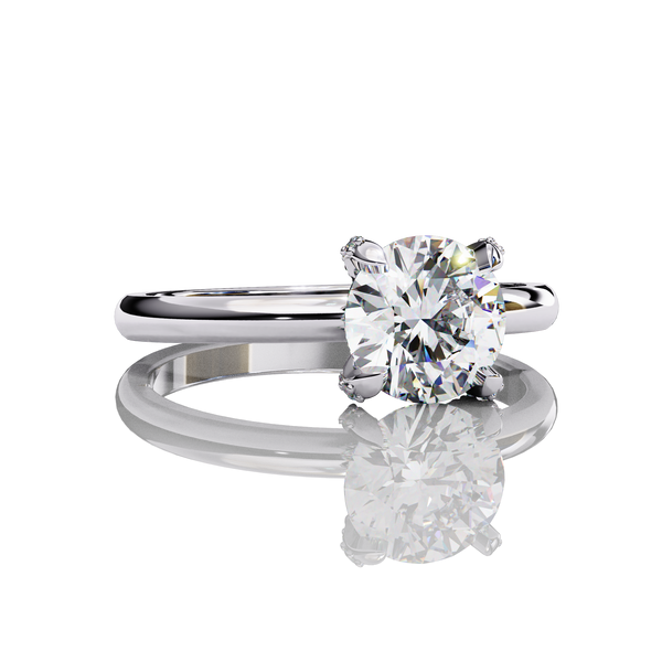 Eeverglowing Bloom Round Cut LAB Diamond Solitaire Engagement Ring