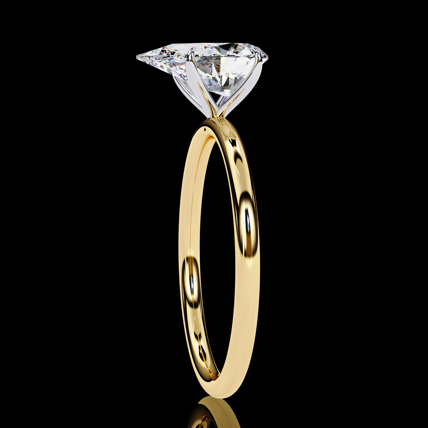 1.20 Carat Pear Cut LAB Diamond Solitaire Engagement Ring GOLD