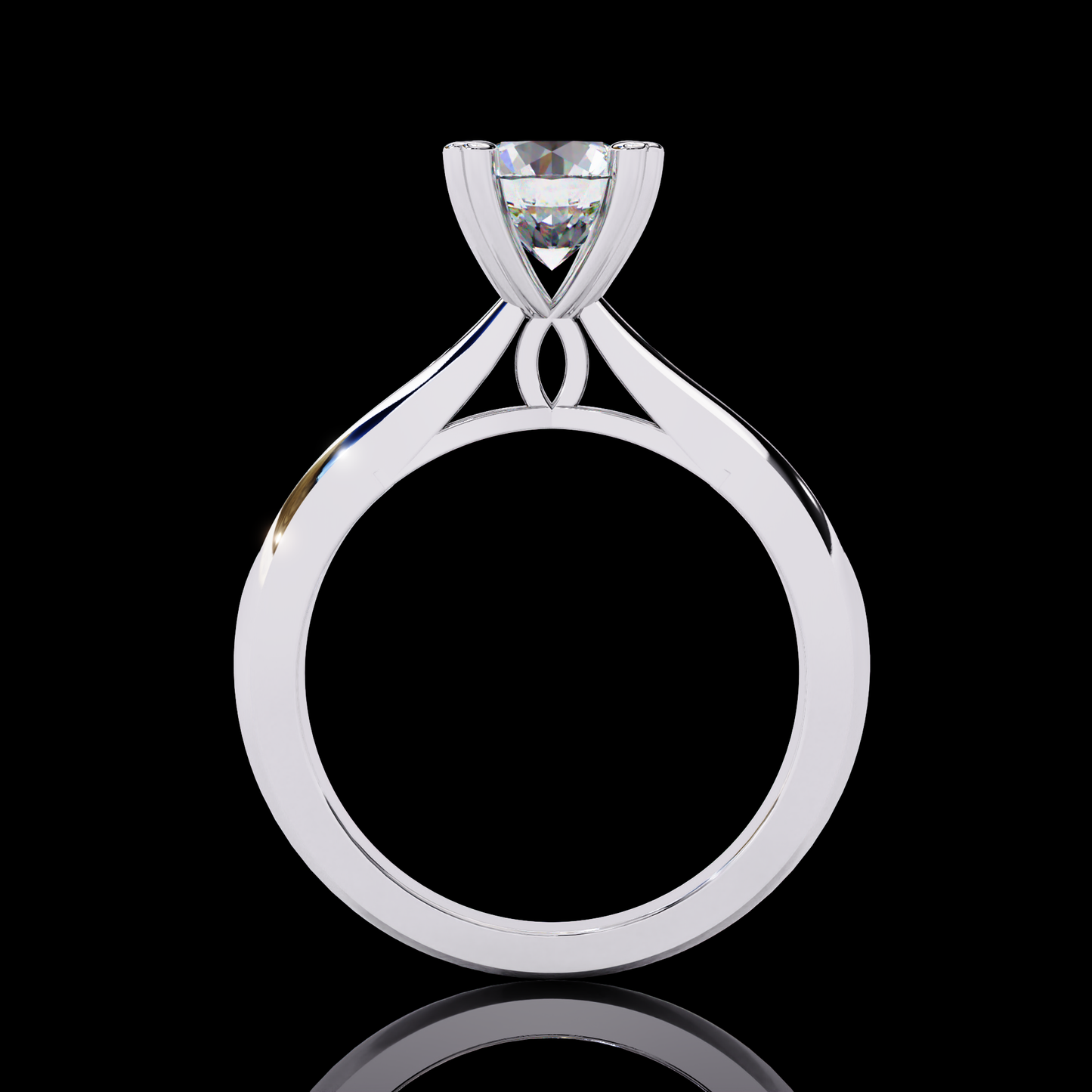 Eternal Ember Round Cut LAB Diamond Solitaire Engagement Ring White Gold