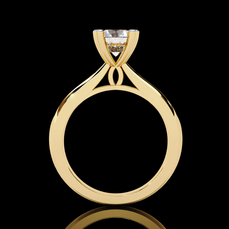 Eternal Ember Round Cut LAB Diamond Solitaire Engagement Ring GOLD