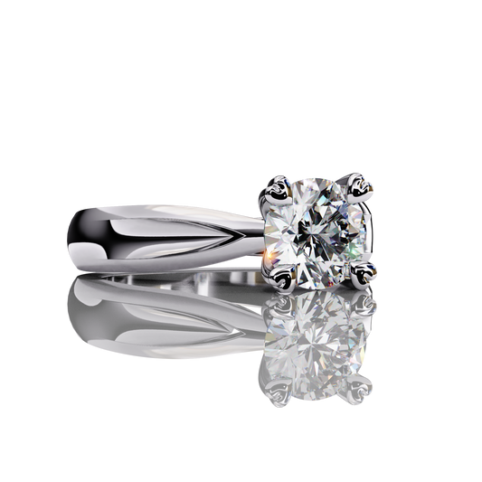 Eternal Ember Round Cut LAB Diamond Solitaire Engagement Ring White Gold