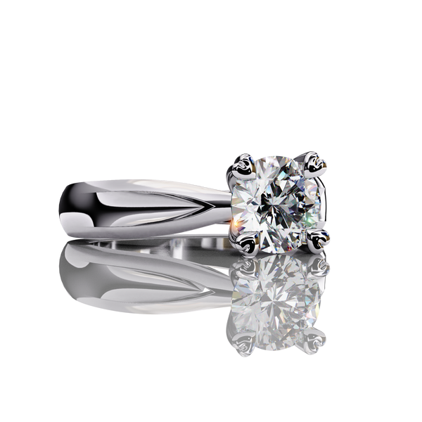 Eternal Ember Round Cut LAB Diamond Solitaire Engagement Ring White Gold