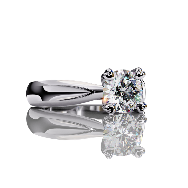 Eternal Ember Round Cut LAB Diamond Solitaire Engagement Ring White Gold