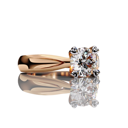 Eternal Ember Round Cut LAB Diamond Solitaire Engagement Ring ROSE GOLD