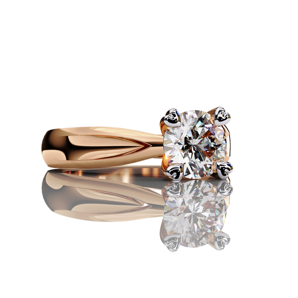 Eternal Ember Round Cut LAB Diamond Solitaire Engagement Ring ROSE GOLD
