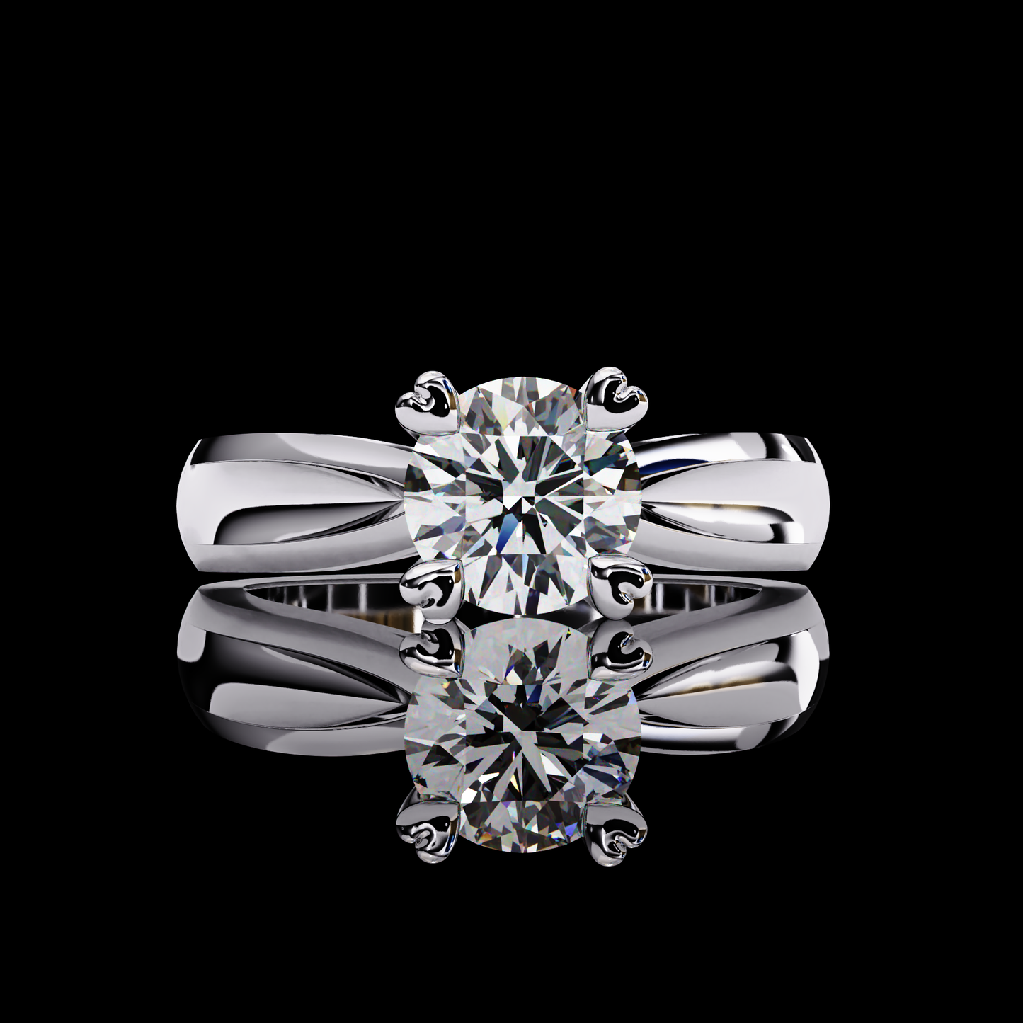 Eternal Ember Round Cut LAB Diamond Solitaire Engagement Ring White Gold