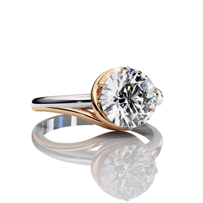 Twisted Vine Round Cut Solitaire Engagement Ring  ROSE GOLD