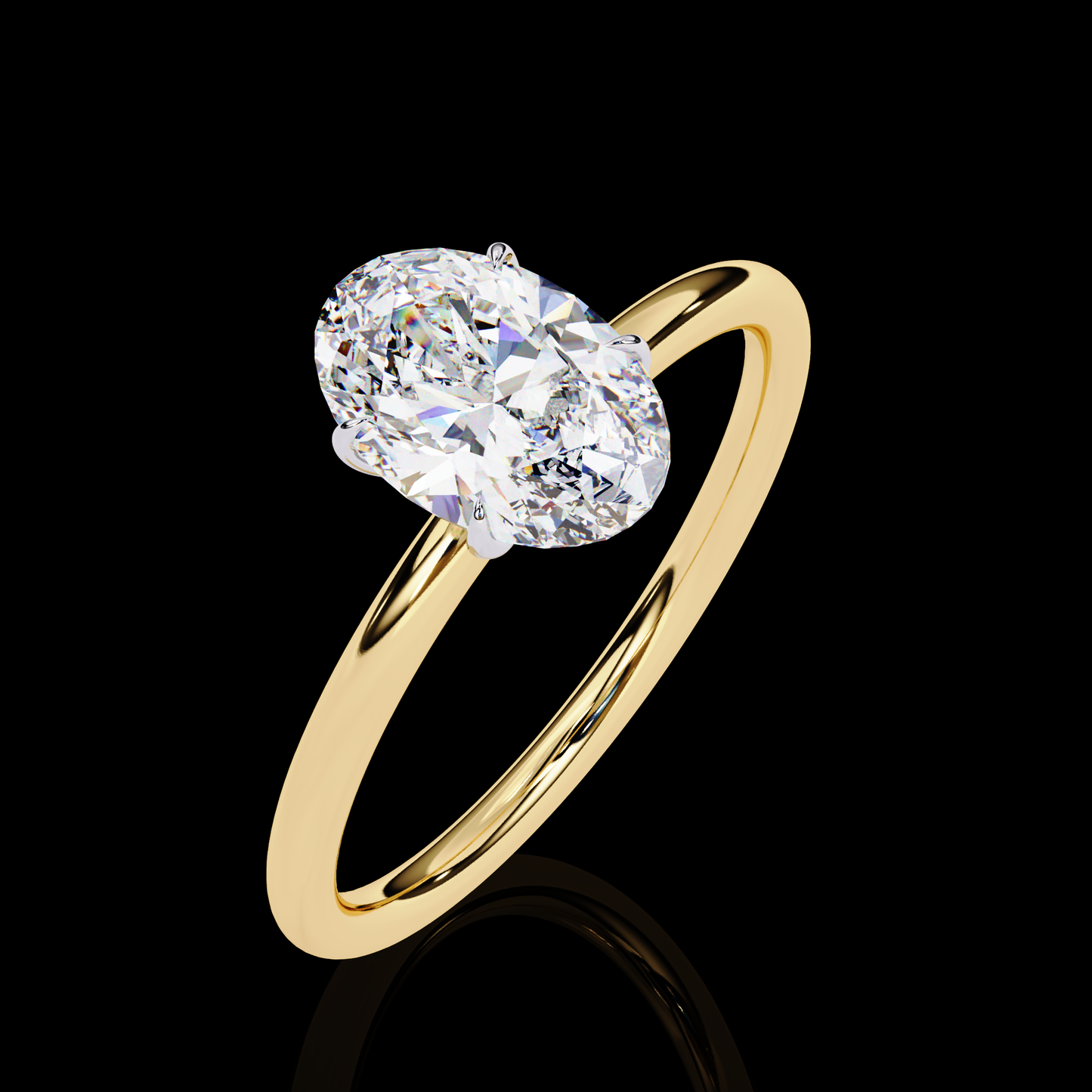 1.20 Carat Oval Cut LAB Diamond Solitaire Engagement Ring  GOLD