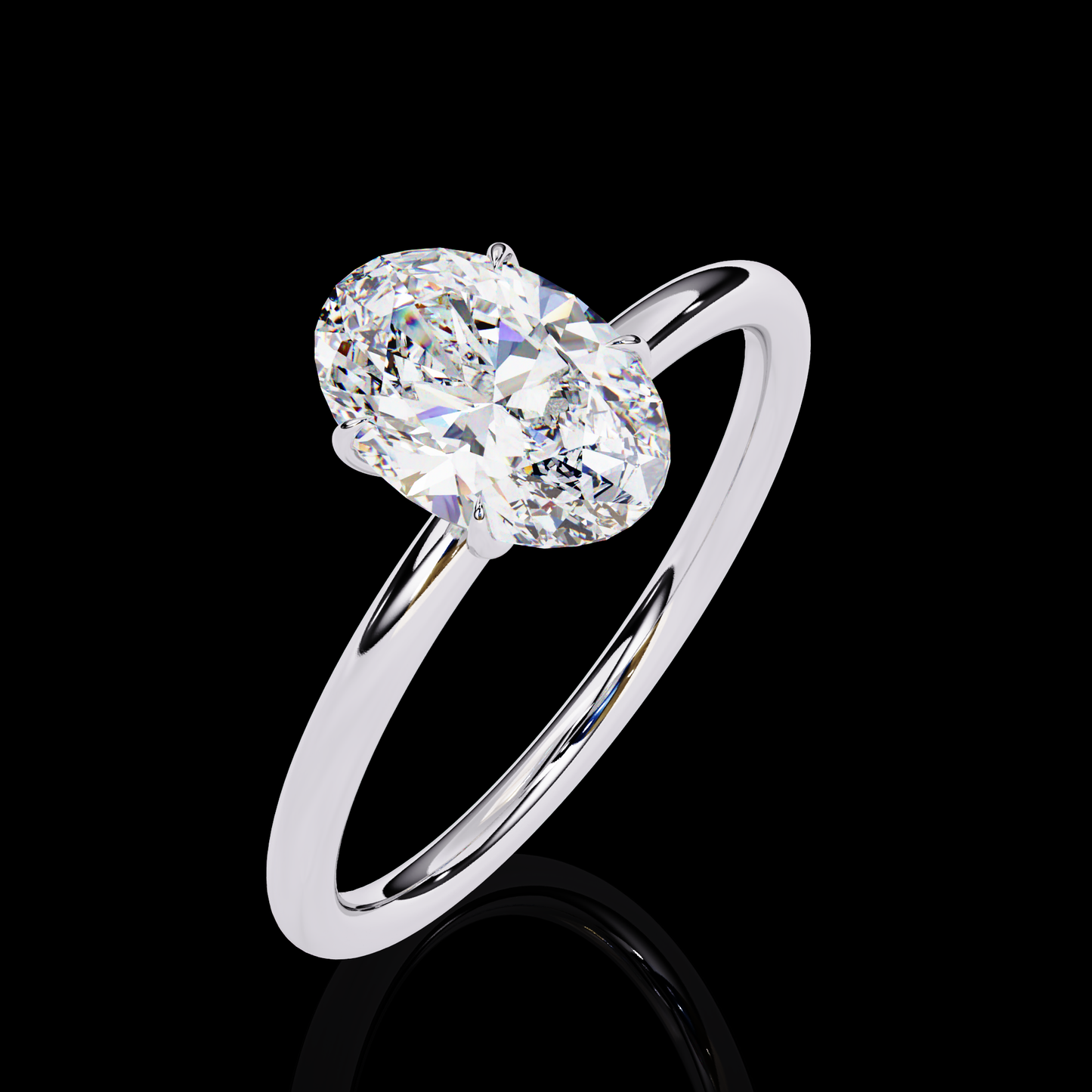 1.20 Carat Oval Cut LAB Diamond Solitaire Engagement Ring White Gold