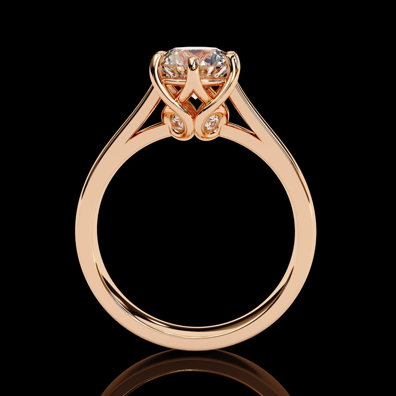 Luxe Round Cut LAB Diamond Solitaire Engagement Ring  ROSE GOLD