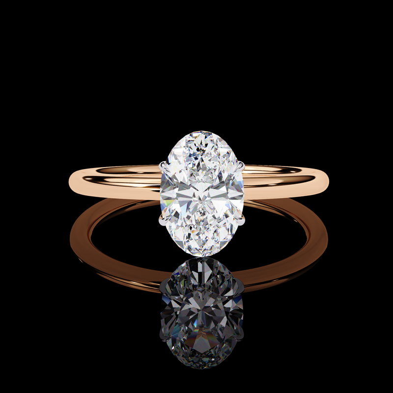 1.20 Carat Oval Cut LAB Diamond Solitaire Engagement Ring ROSE GOLD