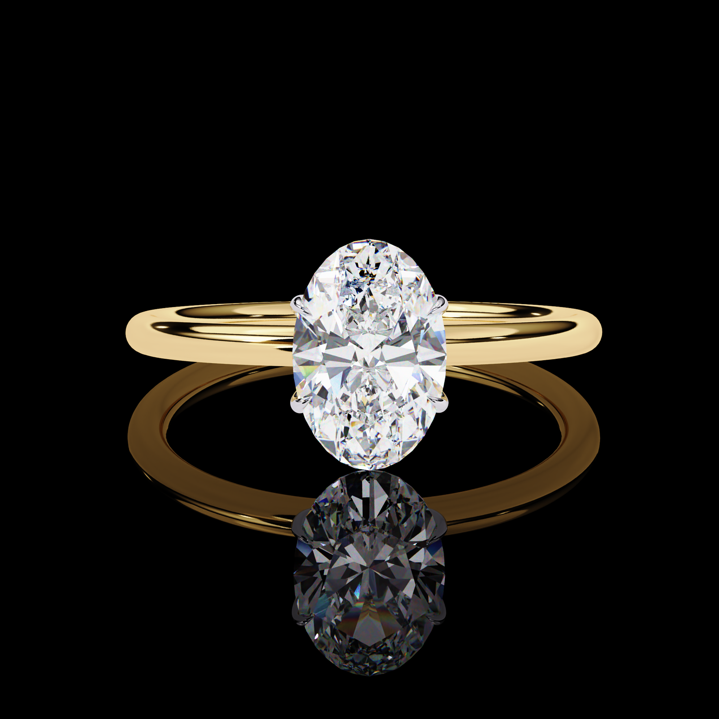 1.20 Carat Oval Cut LAB Diamond Solitaire Engagement Ring  GOLD