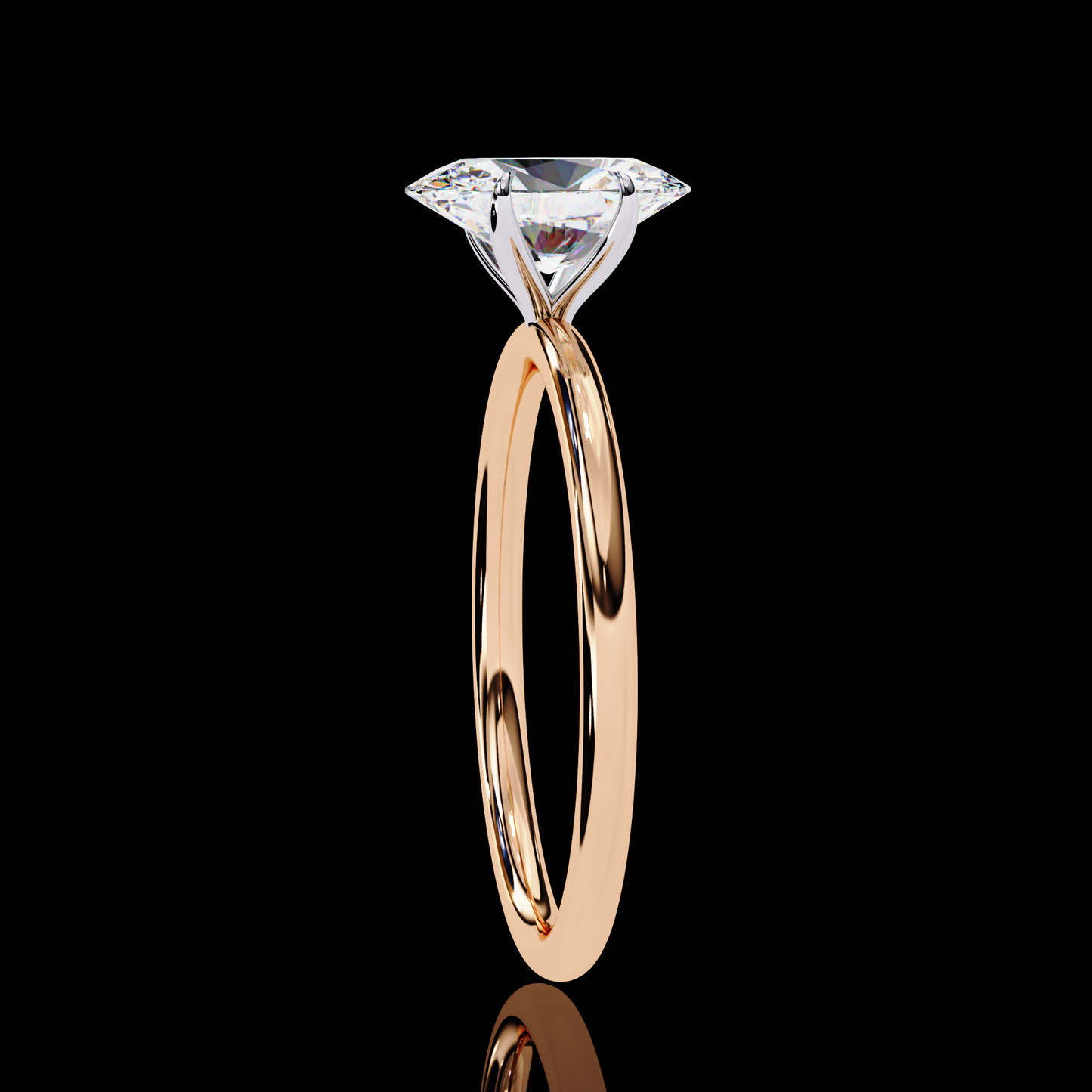 1.20 Carat Oval Cut LAB Diamond Solitaire Engagement Ring ROSE GOLD