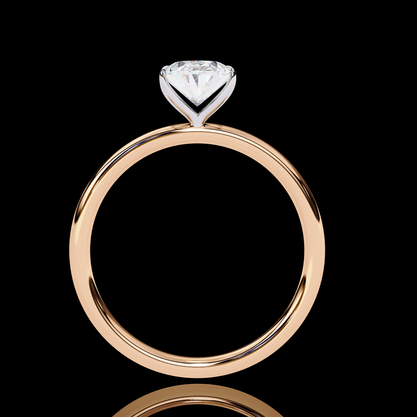 1.20 Carat Oval Cut LAB Diamond Solitaire Engagement Ring ROSE GOLD