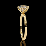 Round Cut LAB Diamond Cathedral  Solitaire Engagement Ring GOLD