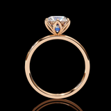 Round Cut LAB Diamond Cathedral  Solitaire Engagement Ring  ROSE GOLD