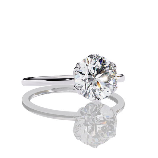 Round Cut LAB Diamond cathedral setting  Solitaire Engagement Ring White Gold