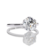 Round Cut LAB Diamond cathedral setting  Solitaire Engagement Ring White Gold