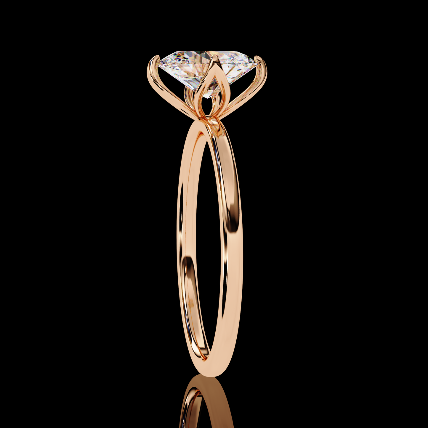 1.09 Carat Oval Cut LAB Diamond Solitaire Engagement Ring ROSE GOLD