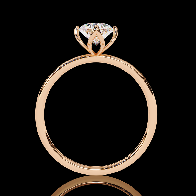 1.09 Carat Oval Cut LAB Diamond Solitaire Engagement Ring ROSE GOLD