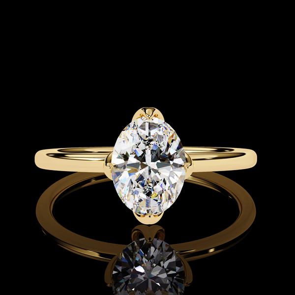1.09 Carat Oval Cut LAB Diamond Solitaire Engagement Ring GOLD