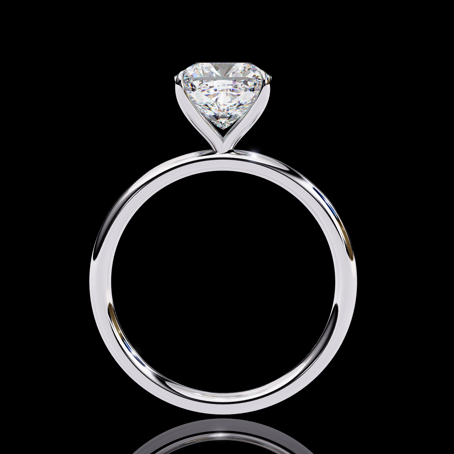 2.65 Carat Cushion Cut LAB Diamond Solitaire Engagement Ring White Gold