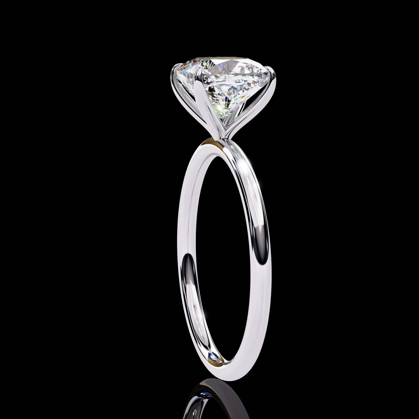 2.65 Carat Cushion Cut LAB Diamond Solitaire Engagement Ring White Gold