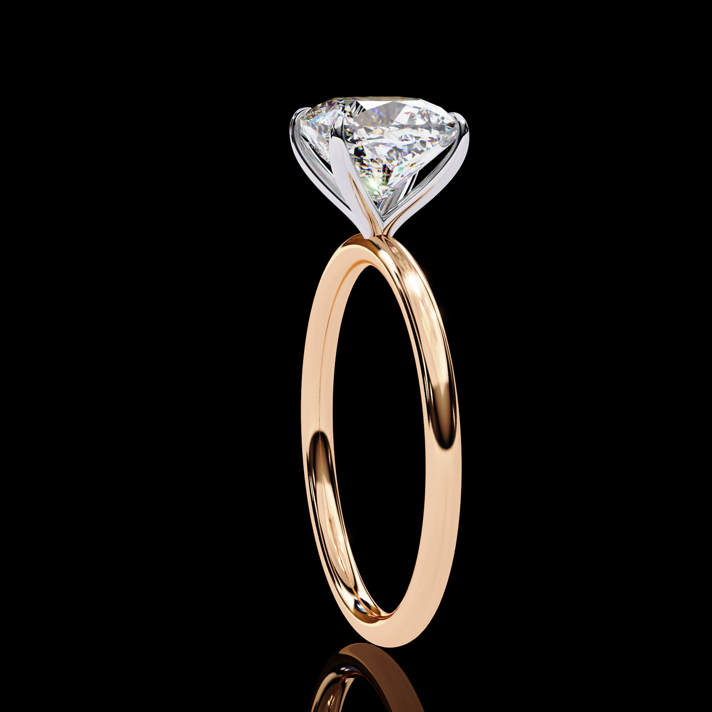 2.65 Carat Cushion Cut LAB Diamond Solitaire Engagement Ring ROSE GOLD