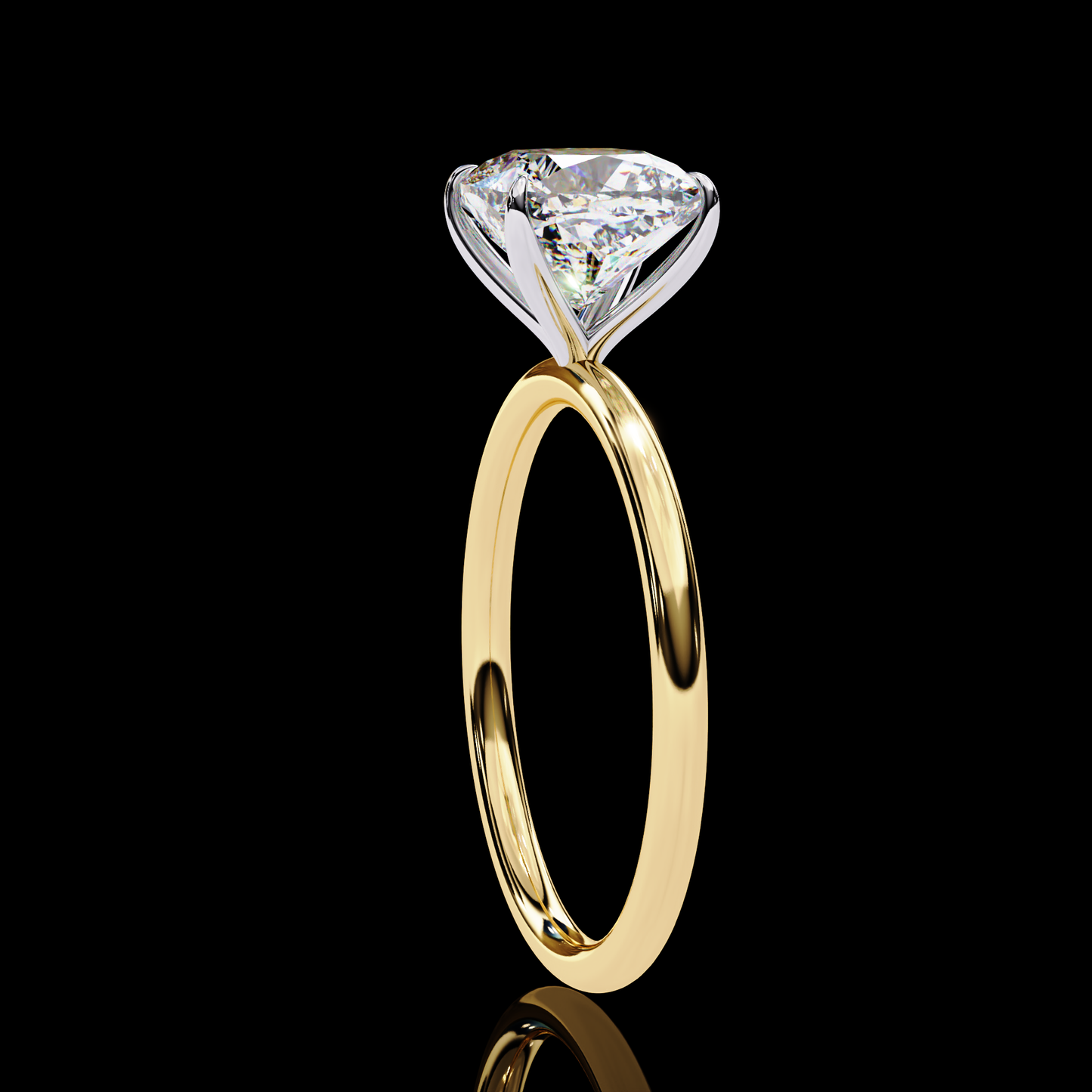 2.65 Carat Cushion Cut LAB Diamond Solitaire Engagement Ring ROSE  GOLD