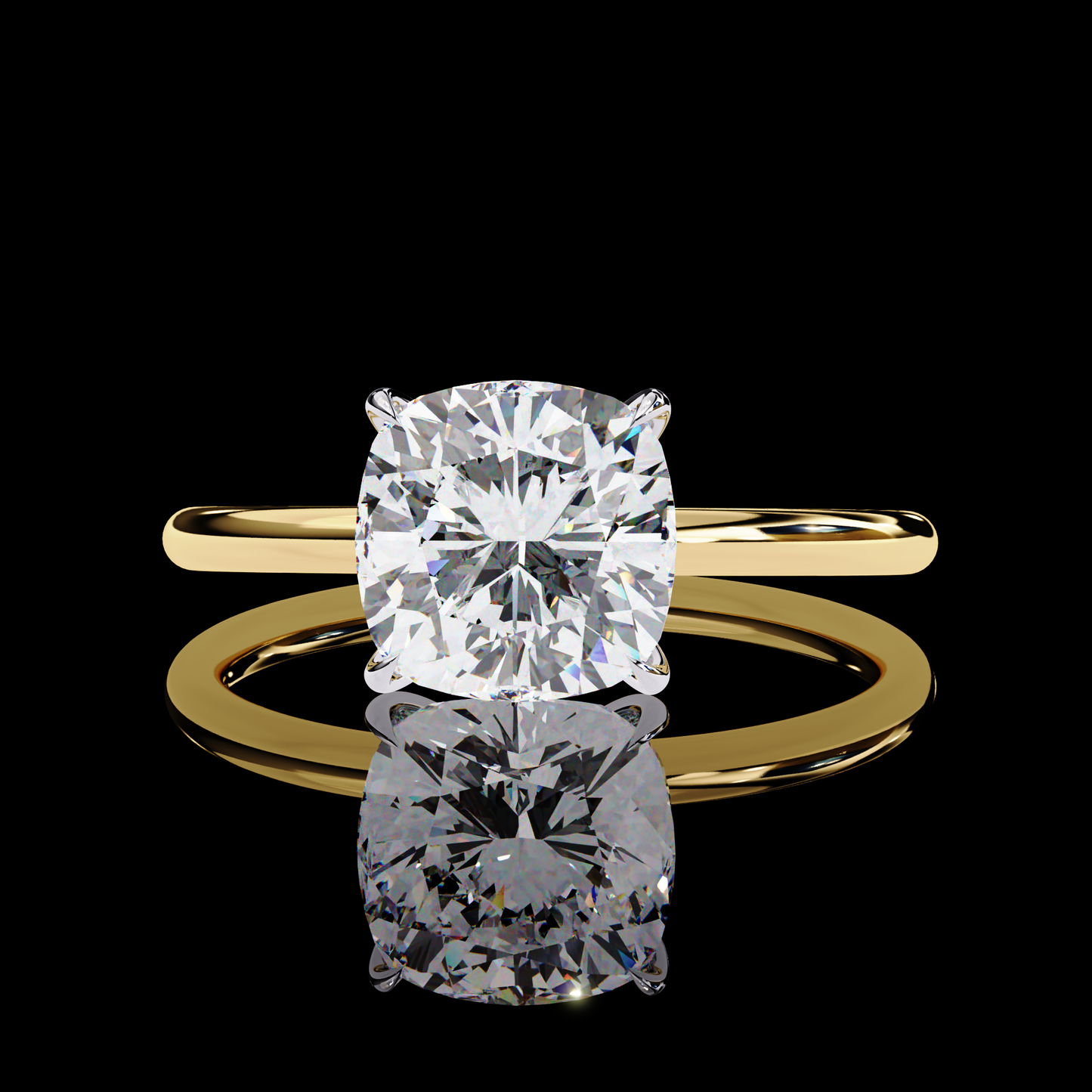 2.65 Carat Cushion Cut LAB Diamond Solitaire Engagement Ring ROSE  GOLD