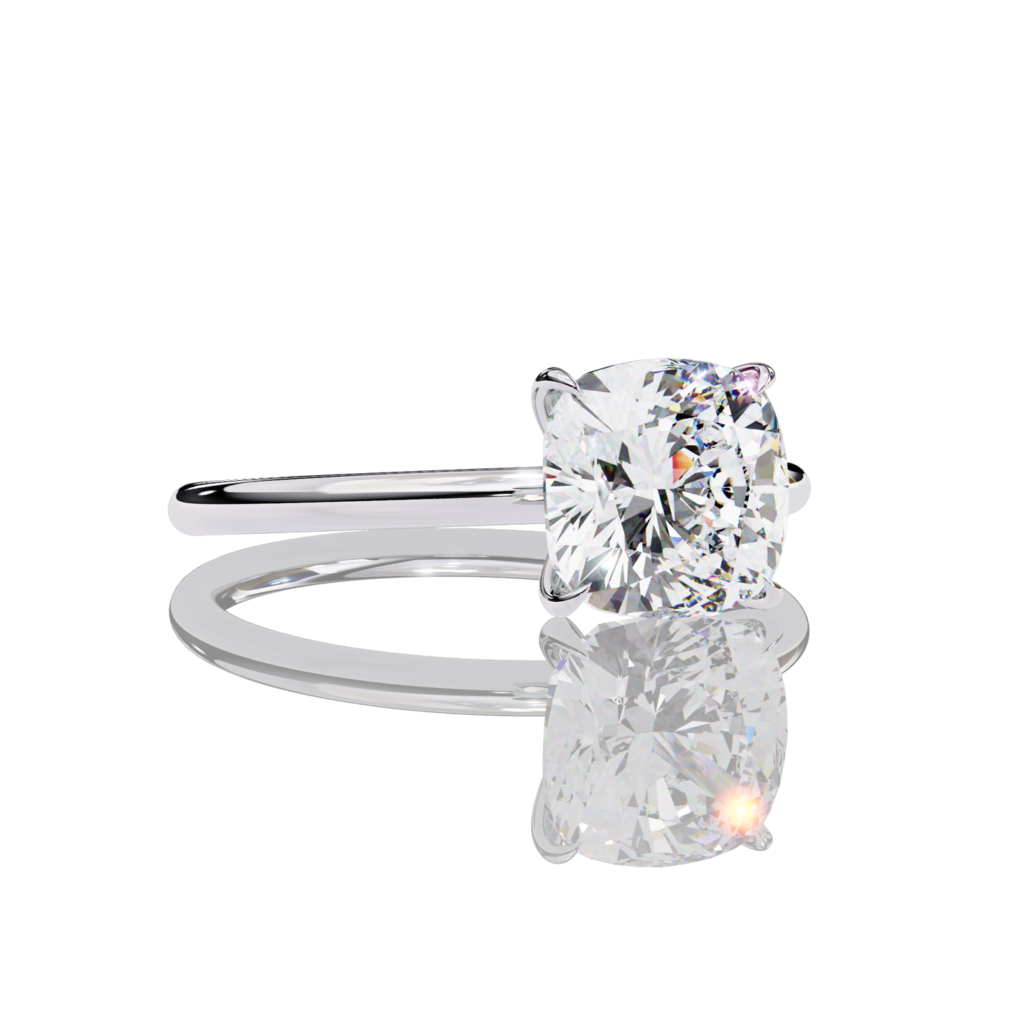 2.65 Carat Cushion Cut LAB Diamond Solitaire Engagement Ring White Gold